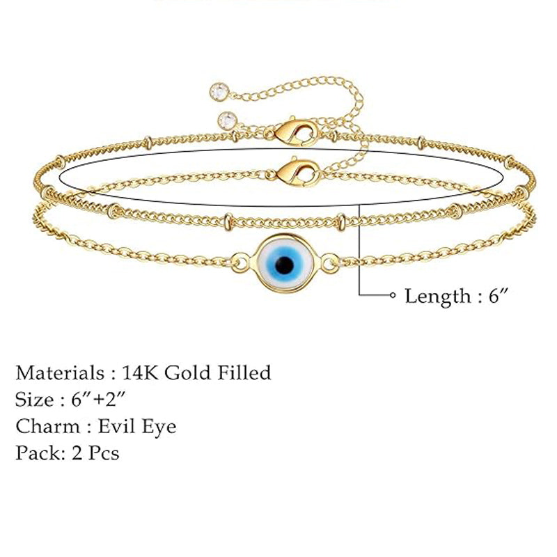 Dainty 14K Gold-Plated Adjustable Layered Chain Bracelet | Vloy