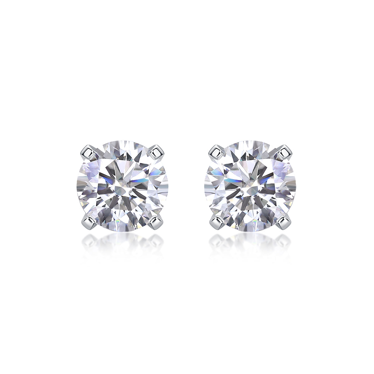 Rhymes 1-Carat Moissanite S925 Silver Luxury Stud Earrings | Vloy