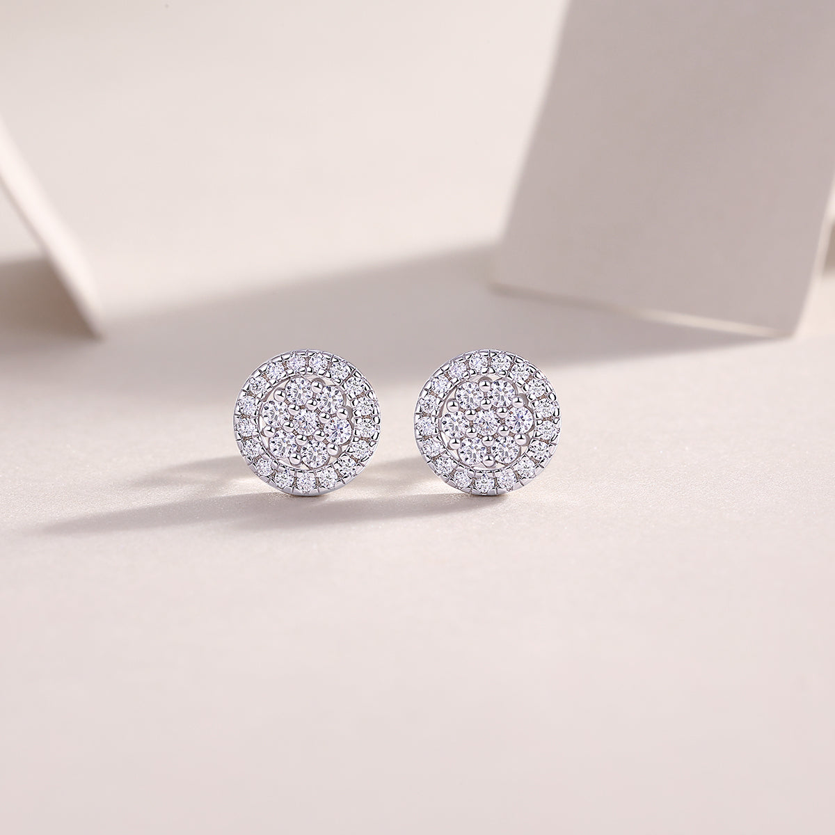 Cosmic Moissanite S925 Silver Platinum-Plated Stud Earrings | Vloy