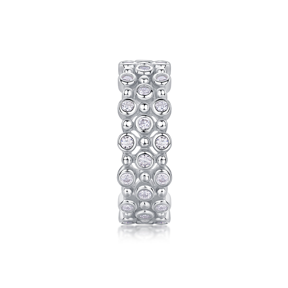 Multi-Row Moissanite S925 Silver Luxury Statement Ring | Vloy