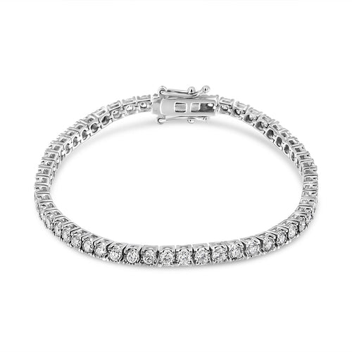 14K White Gold 3.0 Cttw Miracle Set Round-Cut Lab Grown Diamond
