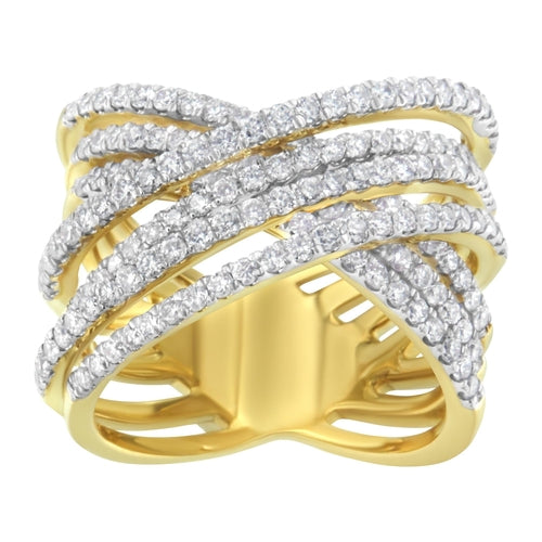 10KT Yellow Gold Diamond Bypass Ring (1 5/8 cttw, H-I Color, SI2-I1 bingut-4b.myshopify.com product_type