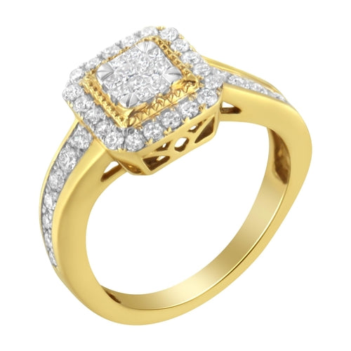 10KT Yellow Gold Diamond Cocktail Ring (5/8 cttw, H-I Color, SI2-I1 bingut-4b.myshopify.com product_type