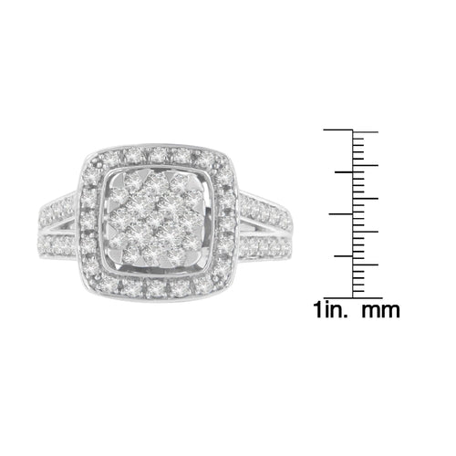 10K White Gold Diamond Cluster Ring (1 Cttw, H-I Color, SI2-I1 bingut-4b.myshopify.com product_type