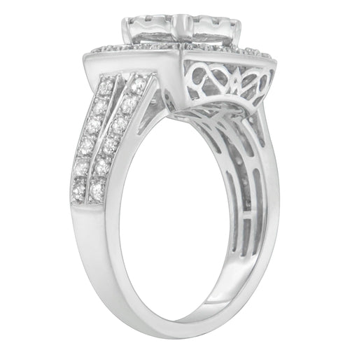 10K White Gold Diamond Cluster Ring (1 Cttw, H-I Color, SI2-I1 bingut-4b.myshopify.com product_type