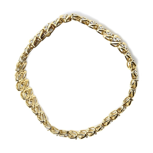 10K Yellow Gold 5.0 Cttw Diamond Double Row S-Link Cuban Bracelet (J-K bingut-4b.myshopify.com product_type