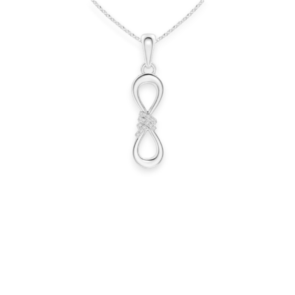 14K Solid Gold Bowtie Diamond Necklace