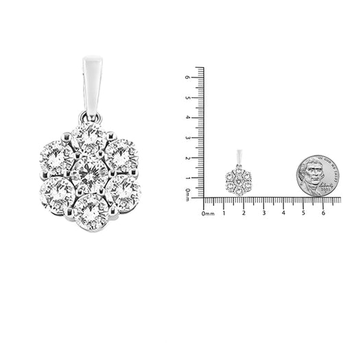14K White Gold 2.00 Cttw Brilliant Round-Cut Diamond 7 Stone Flower bingut-4b.myshopify.com product_type