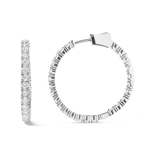 14K White Gold 5.00 Cttw Lab Grown Diamond Inside Out Hoop Earrings bingut-4b.myshopify.com product_type