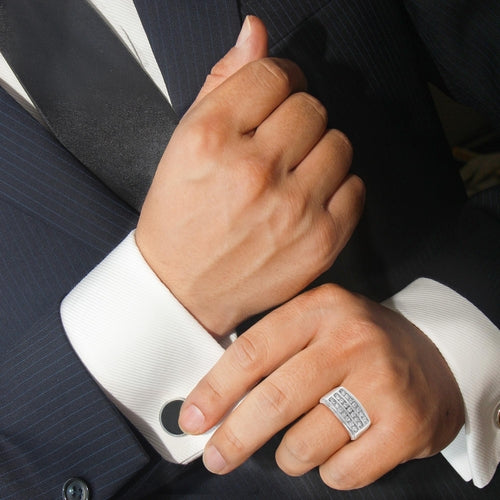 14K White Gold Men's Diamond Channel Set Band Ring (1 cttw, H-I Color, bingut-4b.myshopify.com product_type