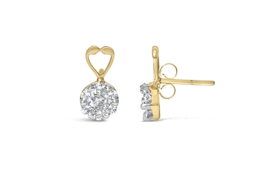 14K Yellow Gold 1ct. TDW Round-cut Diamond Earrings (I-J,SI2-I1) bingut-4b.myshopify.com product_type