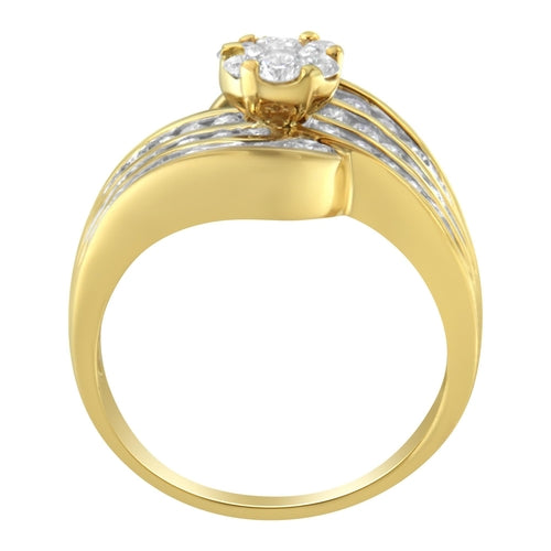 14K Yellow Gold Diamond Cocktail Bypass Ring (1 1/2 Cttw, H-I Color, bingut-4b.myshopify.com product_type