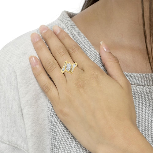 14K Yellow Gold Princess, Baguette, and Pie cut Diamond Marquise bingut-4b.myshopify.com product_type