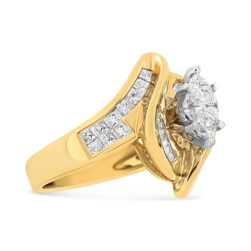 14K Yellow Gold Princess, Baguette, and Pie cut Diamond Marquise bingut-4b.myshopify.com product_type