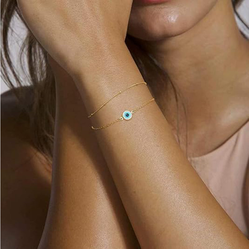 Dainty 14K Gold-Plated Adjustable Layered Chain Bracelet | Vloy