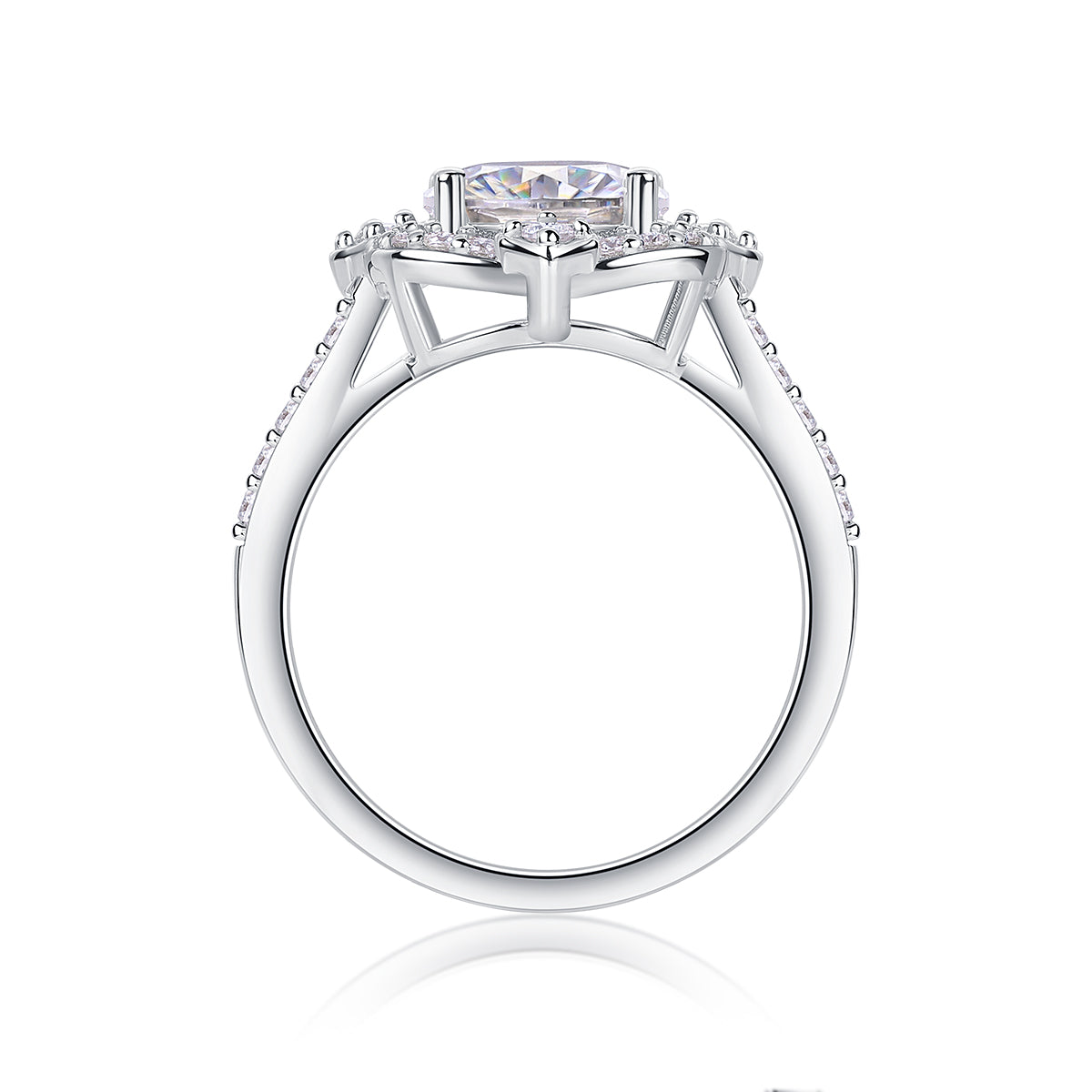 Camellia Moissanite S925 Silver Gold-Plated Statement Ring | Vloy