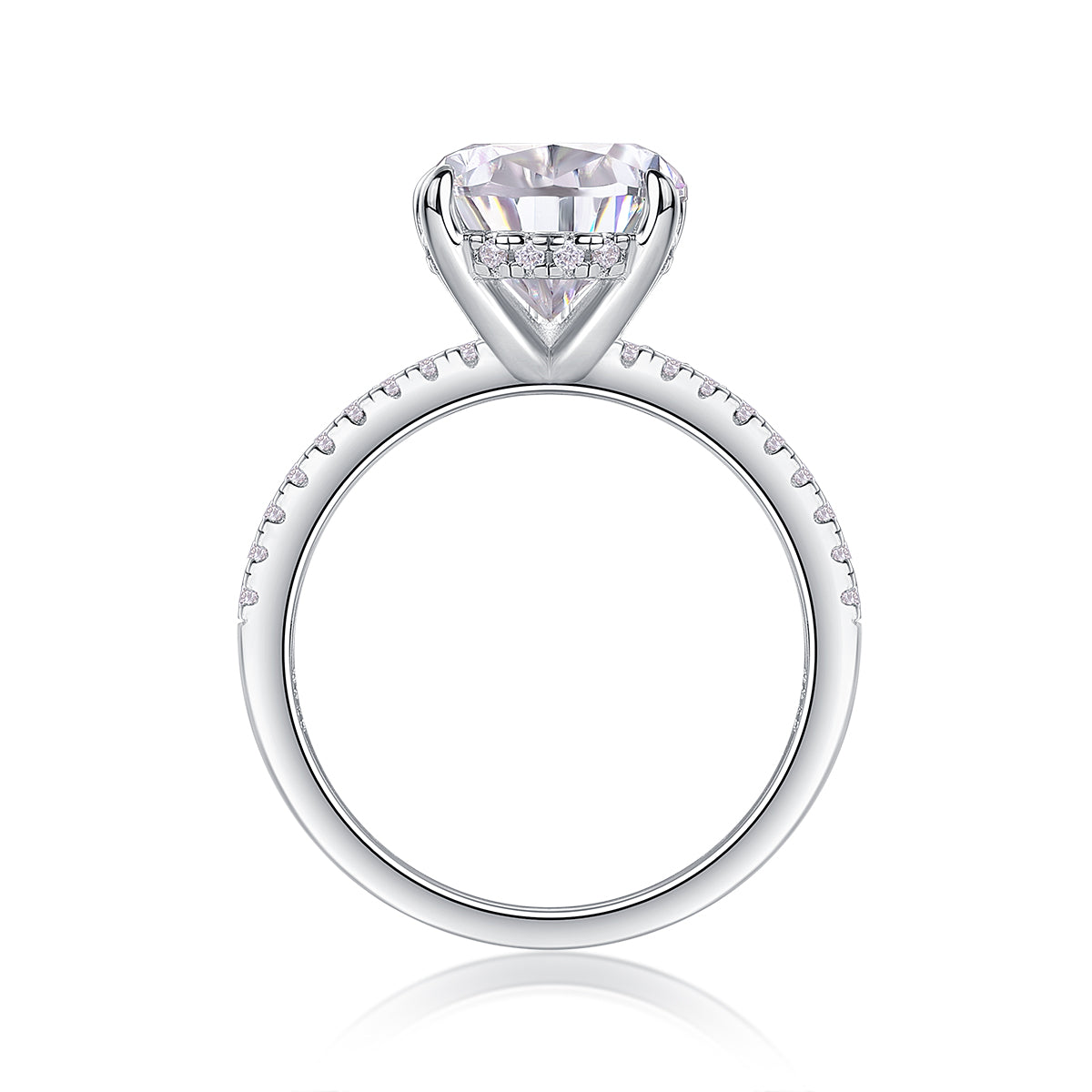 Pear-Cut Moissanite S925 Silver Platinum-Plated Statement Ring | Vloy