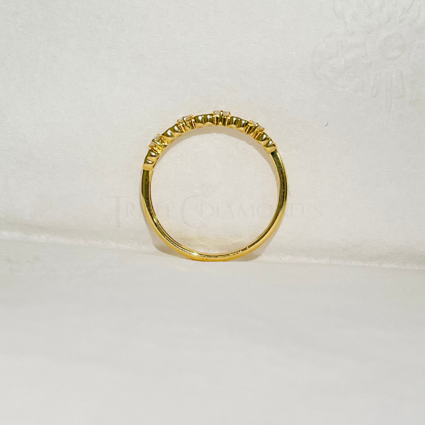 Heart Shape 14K Solid Gold Diamond Stacking Ring Band