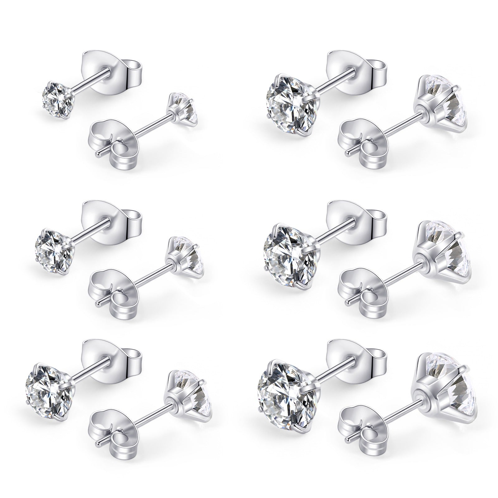 Butterfly Titanium Steel Stud Earrings Set – 6 Pairs | Vloy