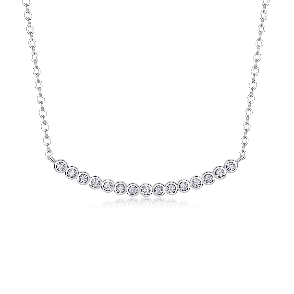 Floating Moissanite S925 Silver Platinum-Plated Pendant Necklace | Vloy