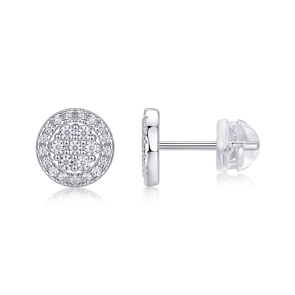 Cosmic Moissanite S925 Silver Platinum-Plated Stud Earrings | Vloy