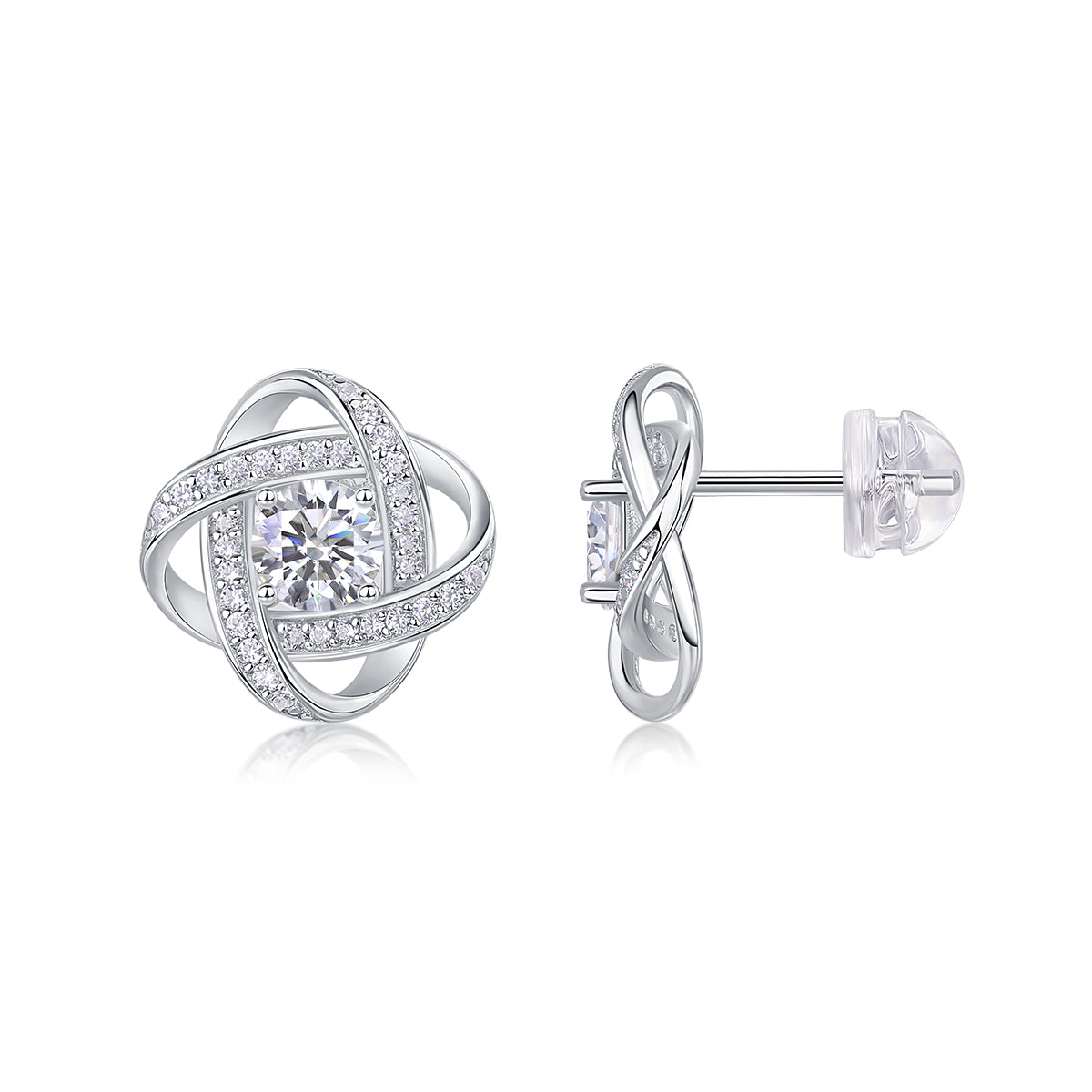 Hope Beam 0.5-Carat Moissanite S925 Silver Platinum-Plated Stud Earrings | Vloy