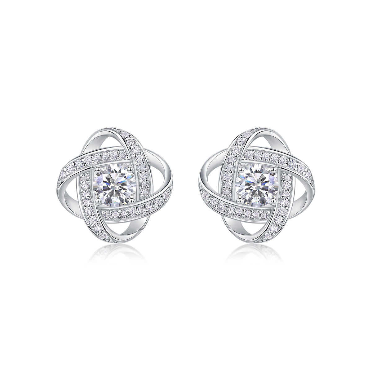 Hope Beam 0.5-Carat Moissanite S925 Silver Platinum-Plated Stud Earrings | Vloy