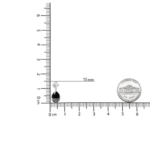 18K White Gold 1/5 Cttw Diamond with Round White Topaz and 20x15mm
