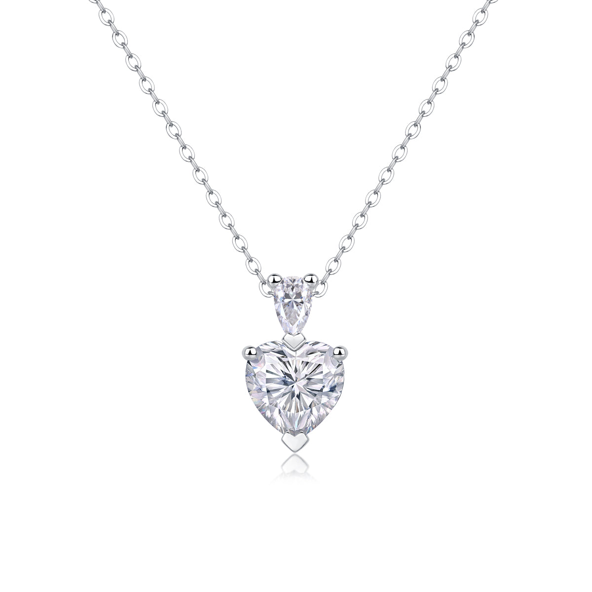 Heart-Shaped Moissanite S925 Silver Platinum-Plated Pendant | Vloy
