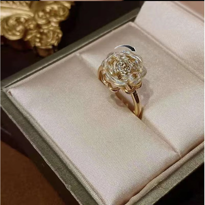 Sparkling Zircon Four-Leaf Clover Adjustable Ring | Vloy
