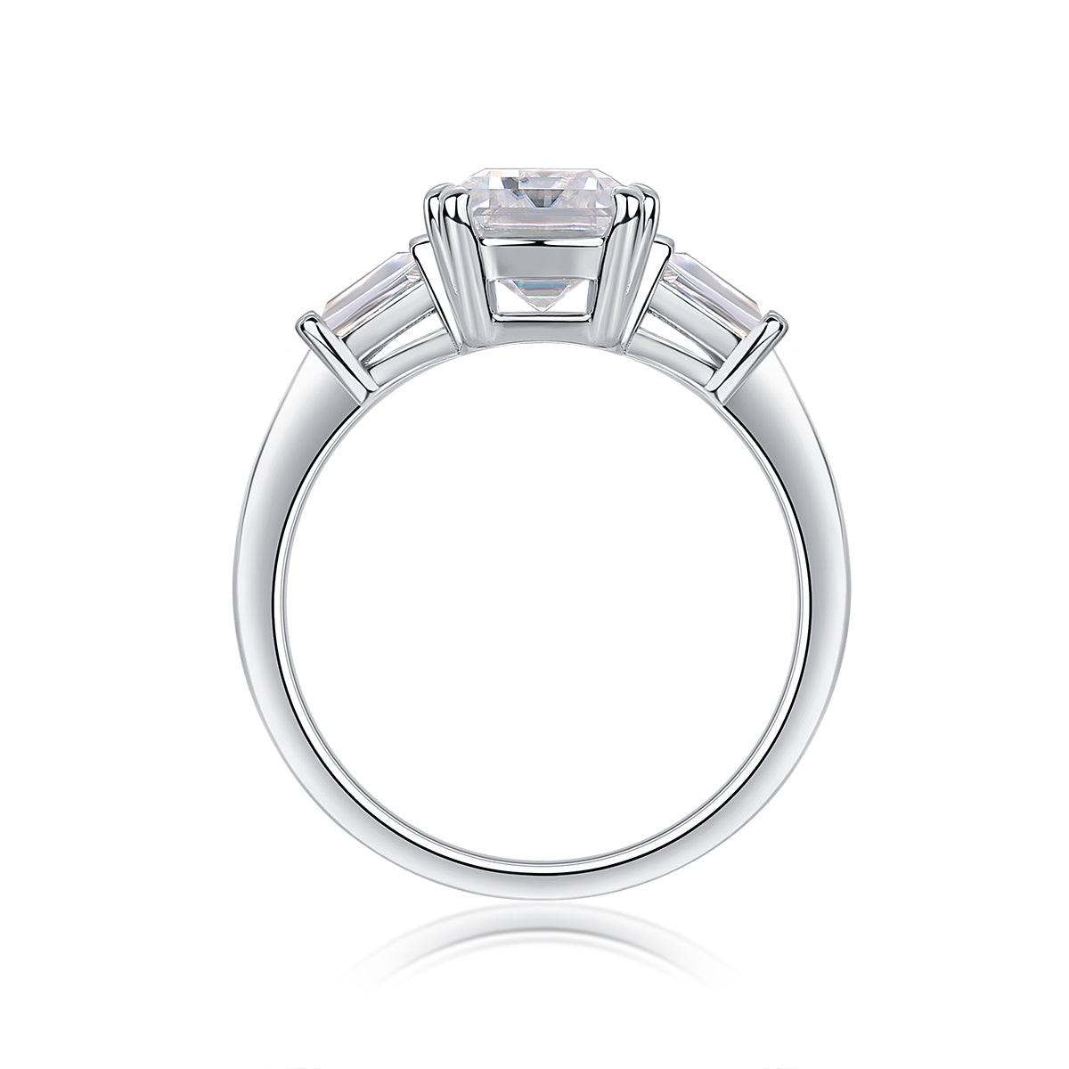 Octagonal Moissanite S925 Silver Platinum-Plated Statement Ring | Vloy