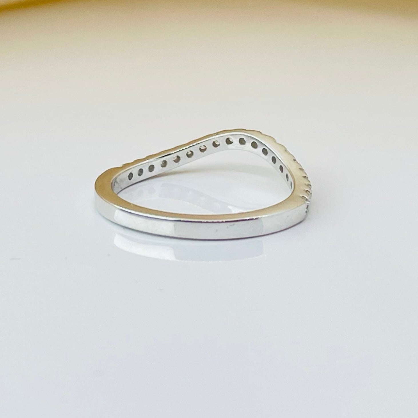 Curved Pave Diamond Wedding Band 14K Solid Gold bingut-4b.myshopify.com n/a