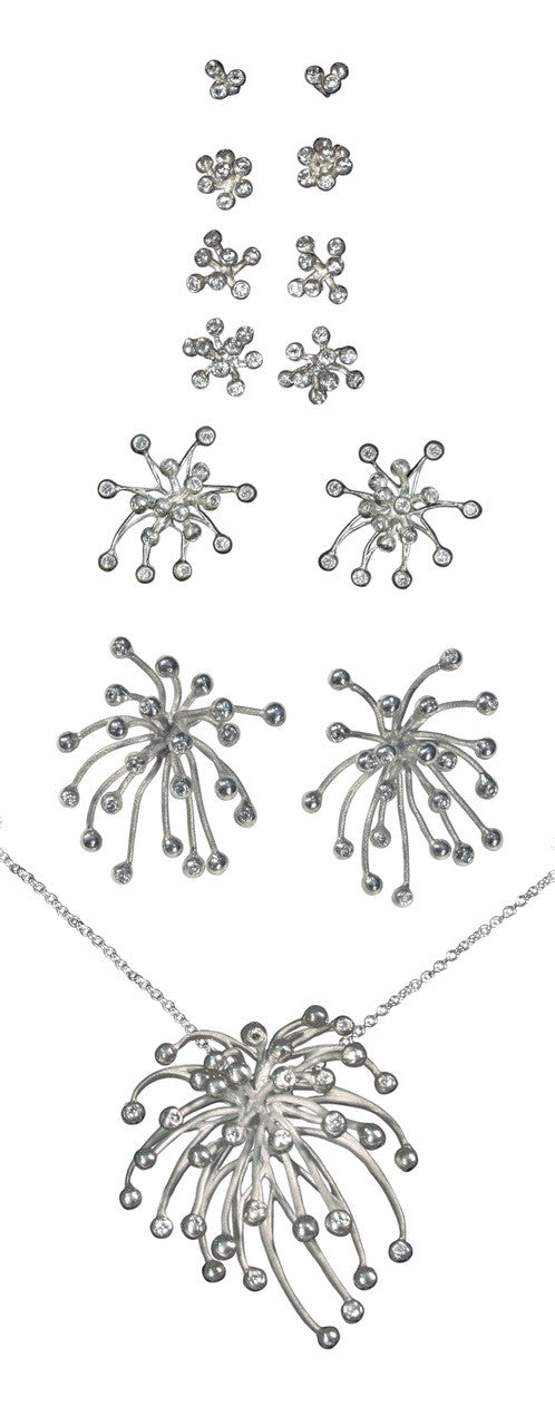 Superstar Earrings. Fireworks Jewelry-14K gold with diamonds: Life is a Celebration!