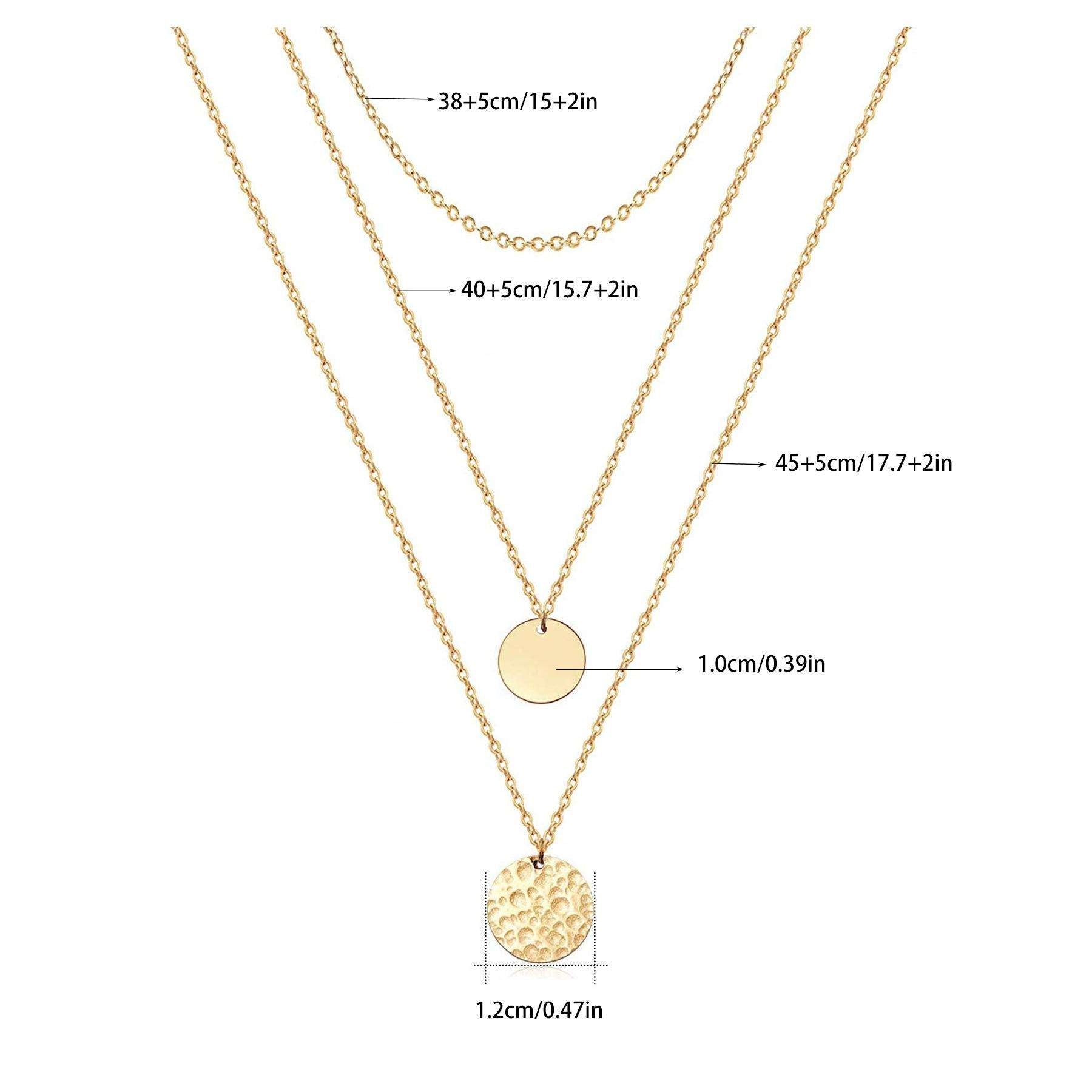 Delicate 14K Gold-Plated Bar & Coin Layered Choker Necklace | Vloy