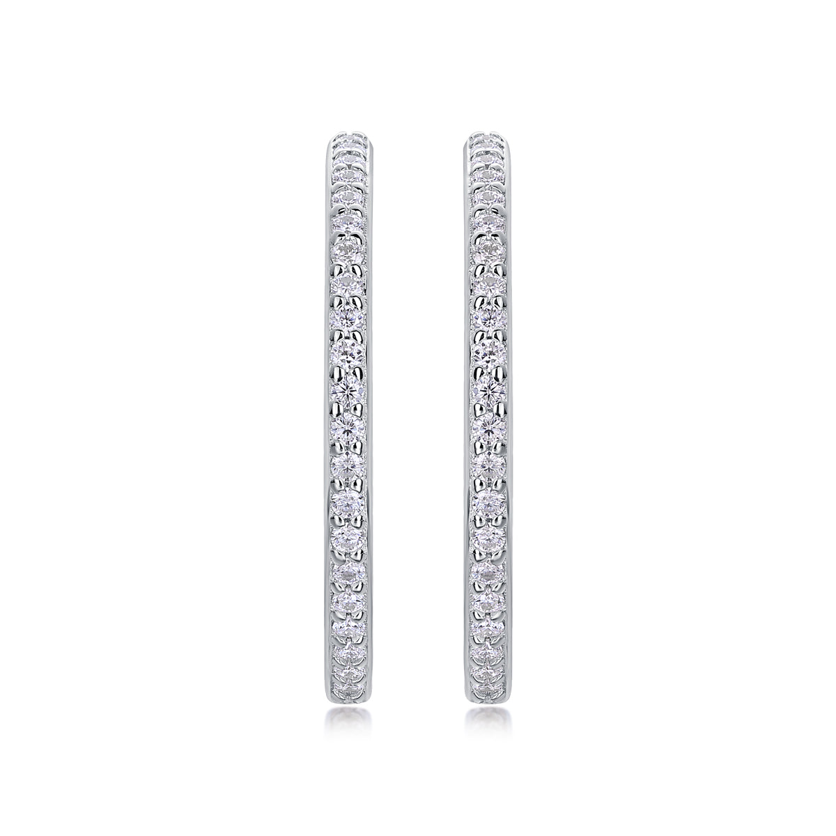 Ribbon Square Moissanite S925 Silver Platinum-Plated Stud Earrings | Vloy