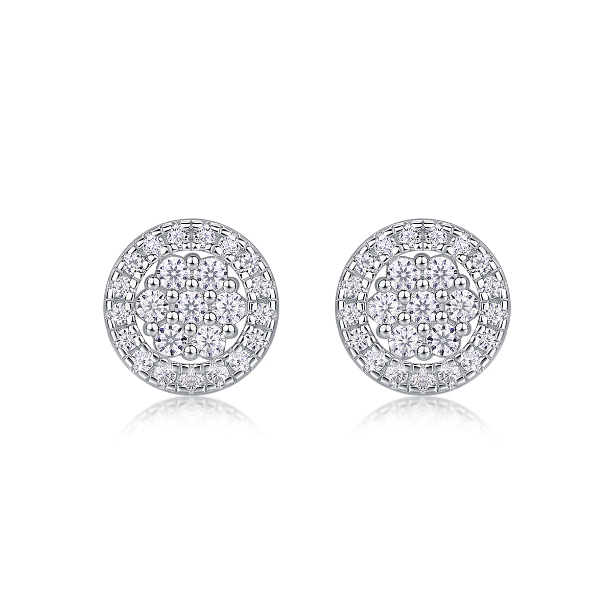 Cosmic Moissanite S925 Silver Platinum-Plated Stud Earrings | Vloy