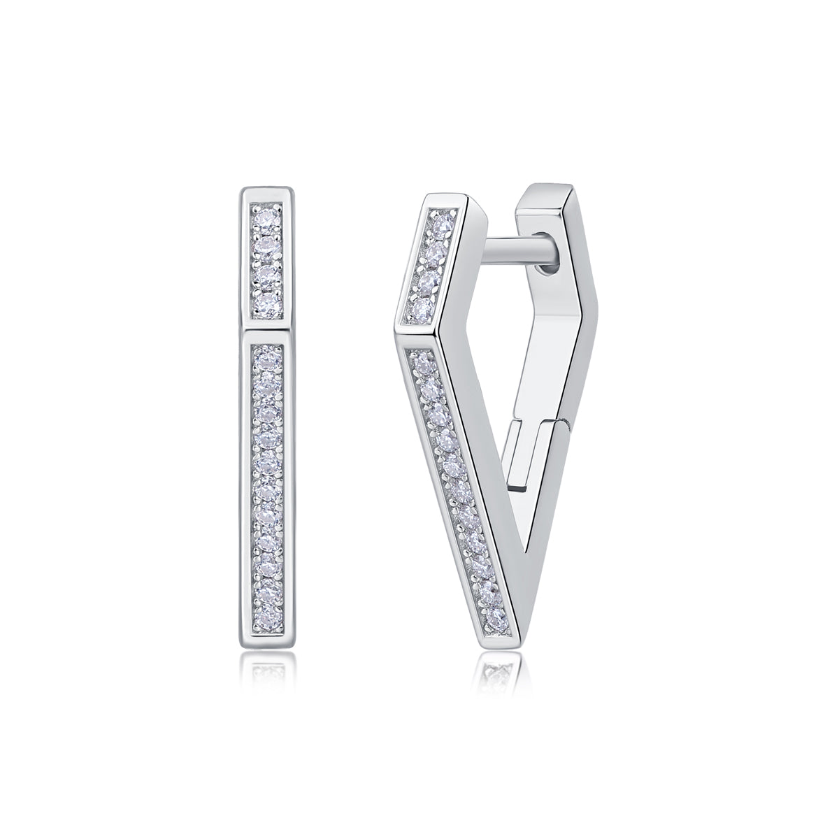 Coronation Moissanite S925 Silver Platinum-Plated Stud Earrings | Vloy
