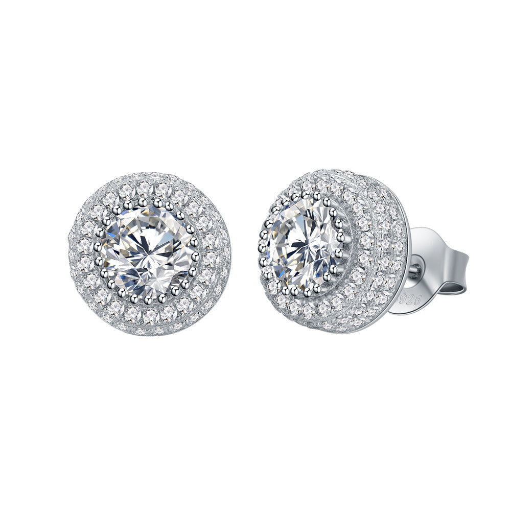 Sparkling Zircon Stud Earrings – Unisex Luxury Everyday Jewelry | Vloy