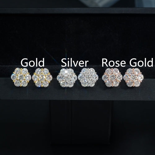 LuxeJewels™ – BloomAura Moissanite Flower Earrings