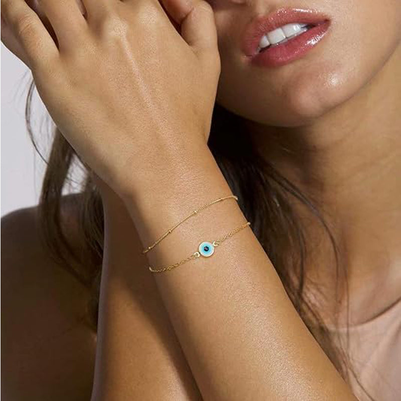 Dainty 14K Gold-Plated Adjustable Layered Chain Bracelet | Vloy