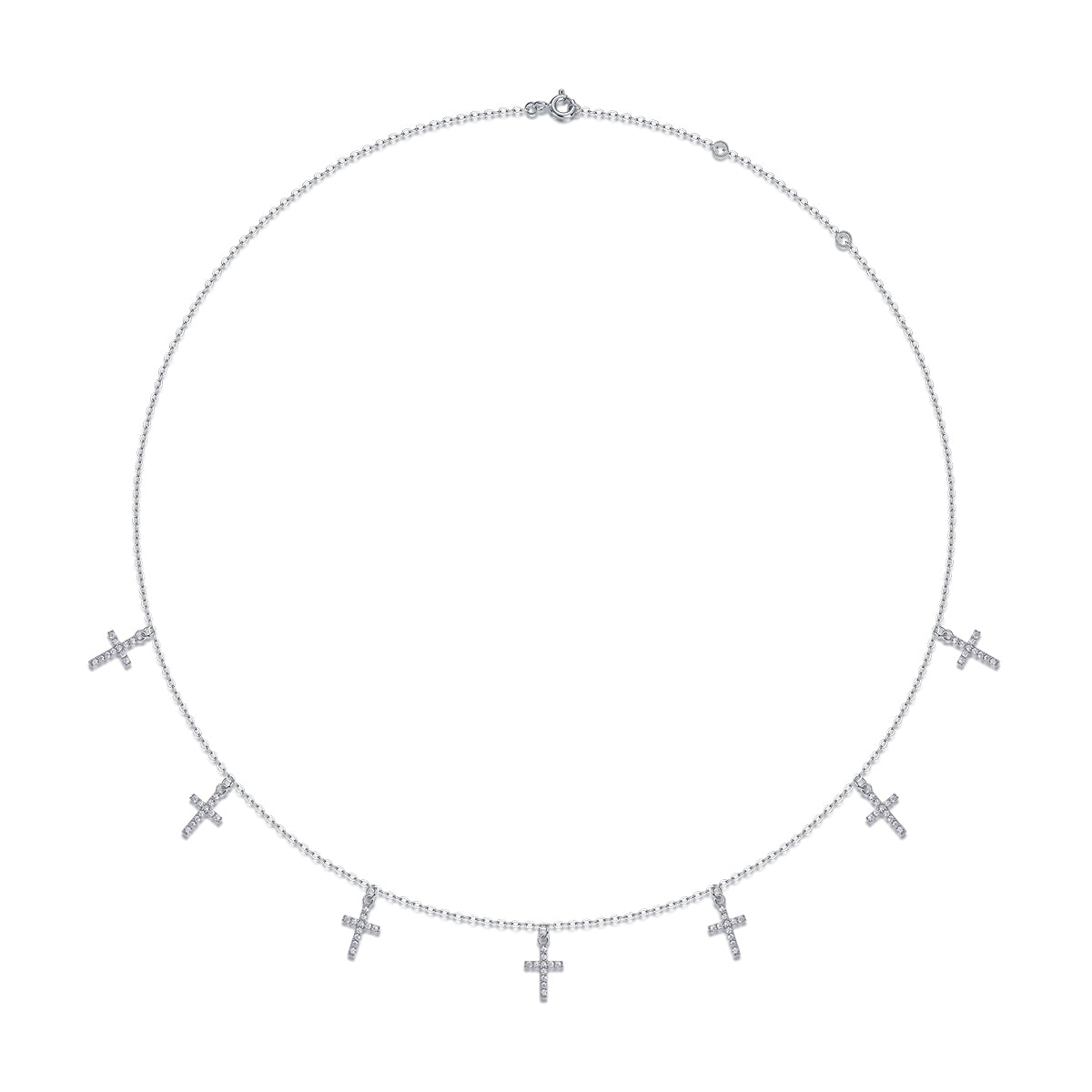 Moissanit-Kreuz S925 Silber Platinbeschichtete Halskette mit Anhänger | Vloy