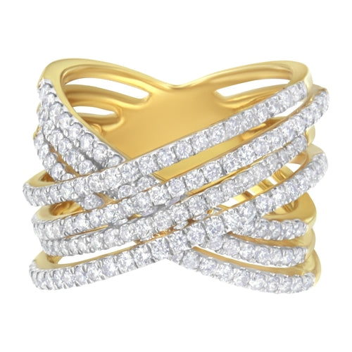 10KT Yellow Gold Diamond Bypass Ring (1 5/8 cttw, H-I Color, SI2-I1 bingut-4b.myshopify.com product_type