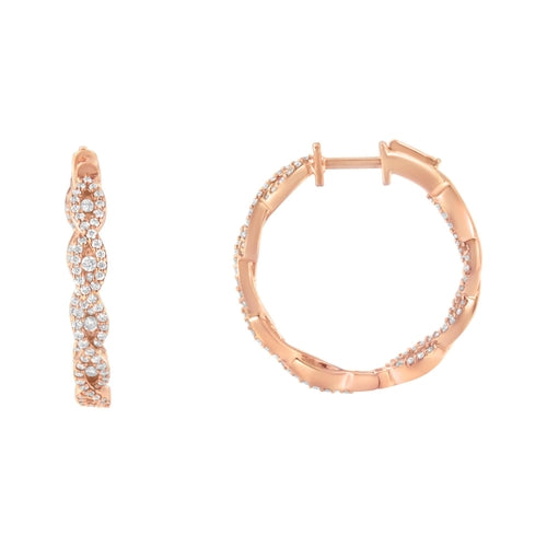 10K Rose Gold Diamond Hoop Earring (1 cttw, H-I Color, I1-I2 Clarity) bingut-4b.myshopify.com product_type