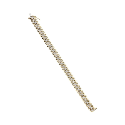 10K Yellow Gold 5.0 Cttw Diamond Double Row S-Link Cuban Bracelet (J-K bingut-4b.myshopify.com product_type