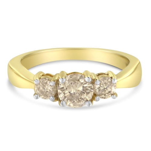 10K Yellow Gold Three Stone Diamond Band Ring (1.00 cttw, J-K Color, bingut-4b.myshopify.com product_type