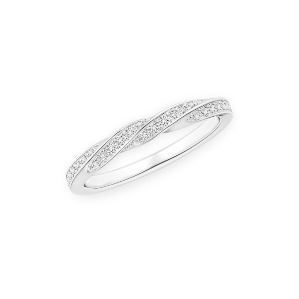 14K Solid Gold Twisted Half Line Diamond Ring Band bingut-4b.myshopify.com n/a