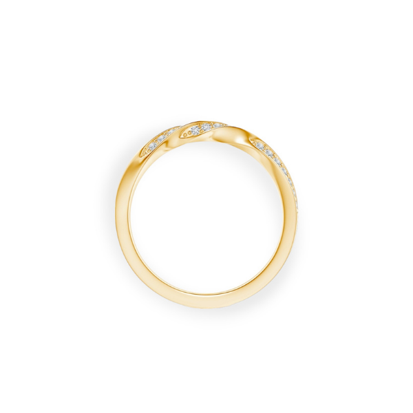 14K Solid Gold Twisted Half Line Diamond Ring Band bingut-4b.myshopify.com n/a