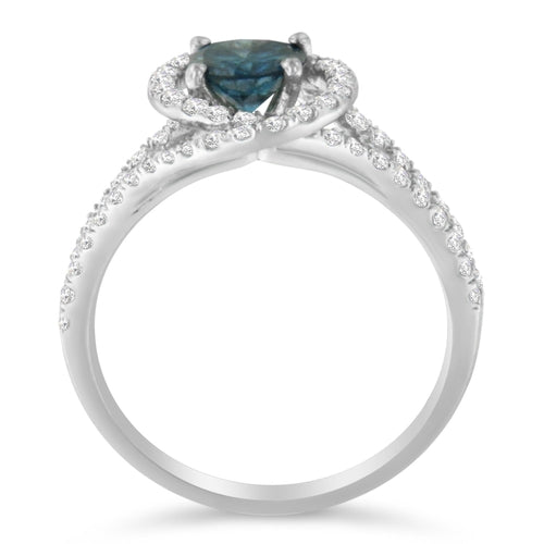 14K White Gold 1-1/3 Cttw White & Blue Diamond Interweaving Double bingut-4b.myshopify.com product_type