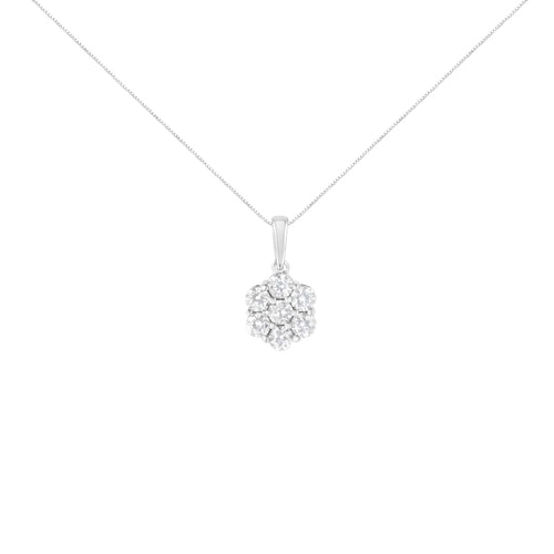 14K White Gold 2.00 Cttw Brilliant Round-Cut Diamond 7 Stone Flower bingut-4b.myshopify.com product_type