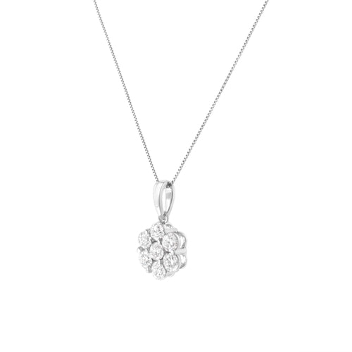 14K White Gold 2.00 Cttw Brilliant Round-Cut Diamond 7 Stone Flower bingut-4b.myshopify.com product_type